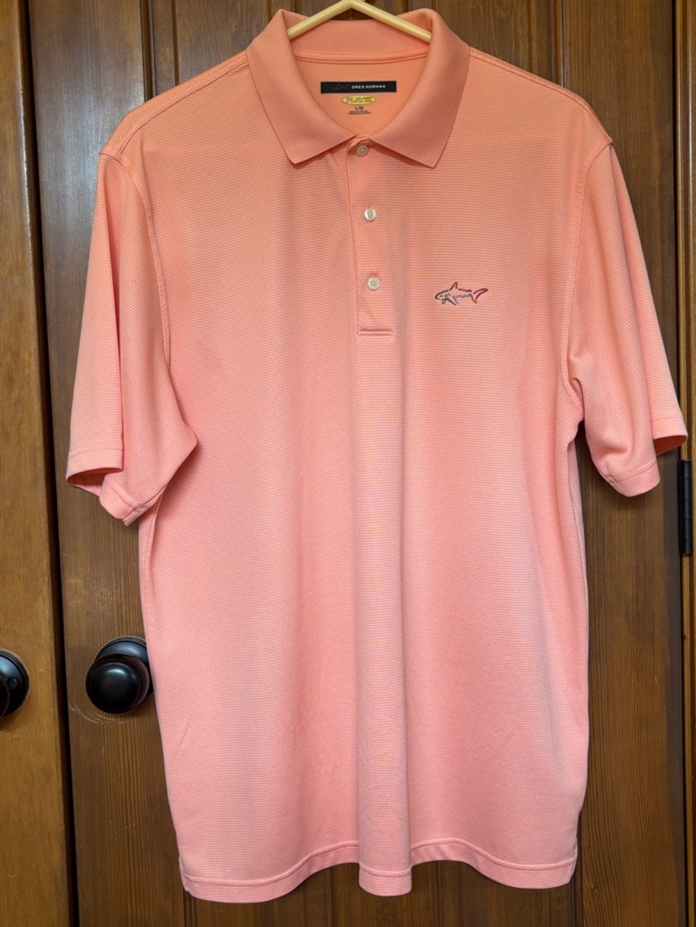 Greg Norman Play Dry Golf Polo Performance Coral Pink Men's Size L